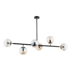 Nowoczesna lampa wisząca PRIMO 6xE14 wys. 100cm | czarny