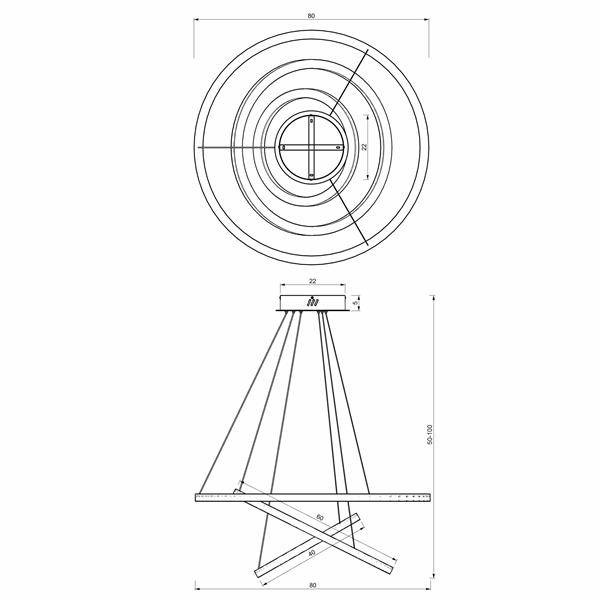 Lampa wisząca GALAXIA BLACK 85W LED