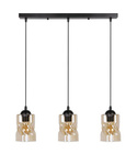 Lampa wisząca czarna/bursztynowa listwa 3xE27 Felis 33-00187