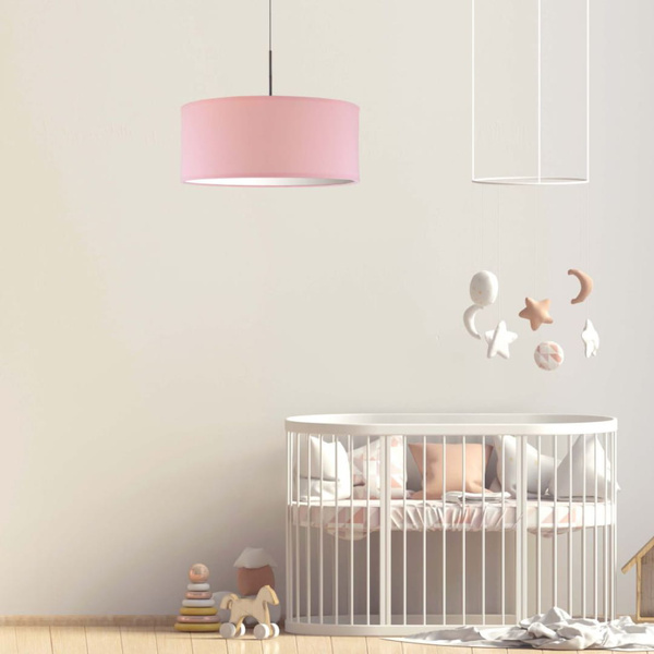 Lampa sufitowa do pokoju dziecka z abażurem 40 cm Tęczowy Cylinder 3xE27