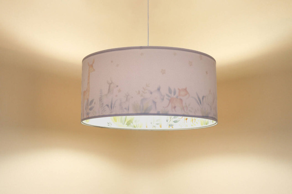 Lampa sufitowa do pokoju dziecięcego z motywem leśnym Wesołe Safari 50 cm