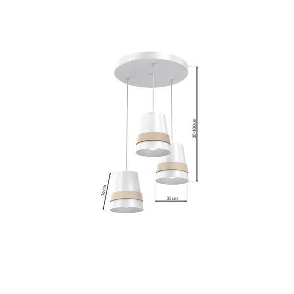 Nowoczesna lampa wisząca koło VENEZIA WHITE 3xE27 MLP5441