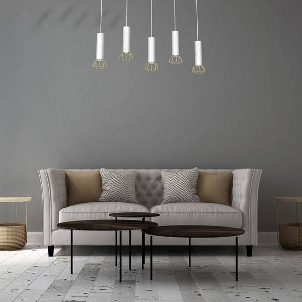 Lampa wisząca DANTE, MLP7256, biały/złoty, 5x8W LED GU10