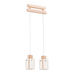 Lampa wisząca do salonu ANABELL 2x E14 wys. 90cm | brązowy