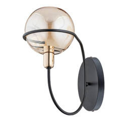 Designerski kinkiet do biura PETRA E27 wys.32cm | złoty antyk