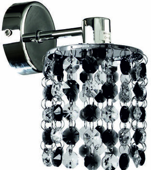 Kinkiet ścienny chromowy z kryształkami czarno-białymi Royal Candellux 21-36240