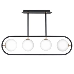 Lampa sufitowa ALFA SARAN CZARNO-BIAŁA 4xE14 80cm | 63111