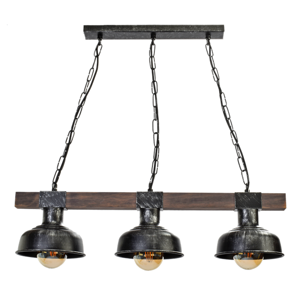 Lampa wisząca FARO BLACK / WOOD 3xE27 60W MLP6243 