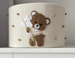 Lampa wisząca do pokoju dziecka Miś w tylu boho średnica 30 cm Led 