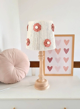 Lampka nocna w stylu Boho Różowe Kwiatki