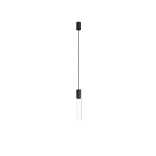 Lampa wisząca szklany CYLINDER BLACK L nad wyspę | czarny