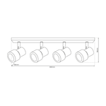 Lampa Sufitowa Cino 4xGU10 Biały + Chrom