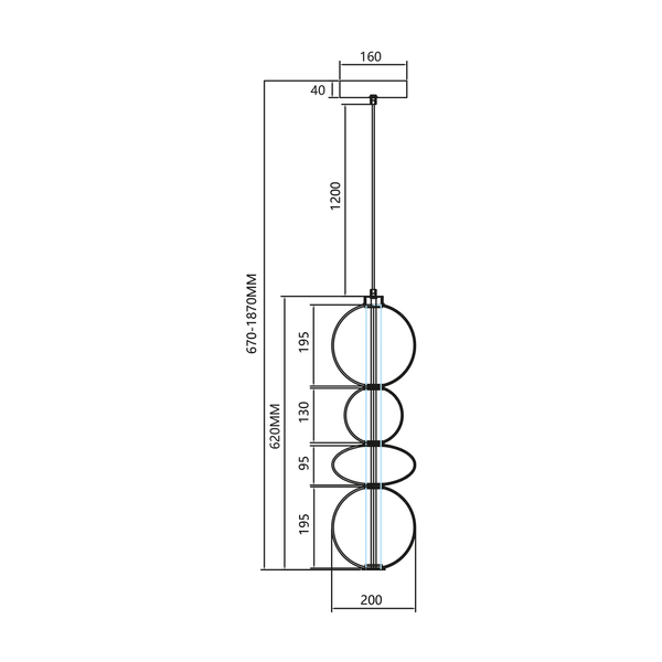 Lampa wisząca DAPHNE SMOKED 36W