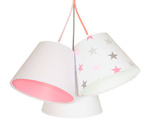 Lampa sufitowa do pokoju dziewczynki biało różowa w gwiazdki kolorowa 3xE27