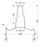 Lampa wisząca sufitowa biała matowa oprawa 8x40W Basso Candellux 38-71040