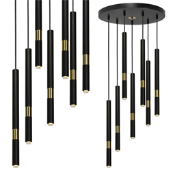 Lampa wisząca MONZA BLACK / GOLD 7xG9 8W MLP6385