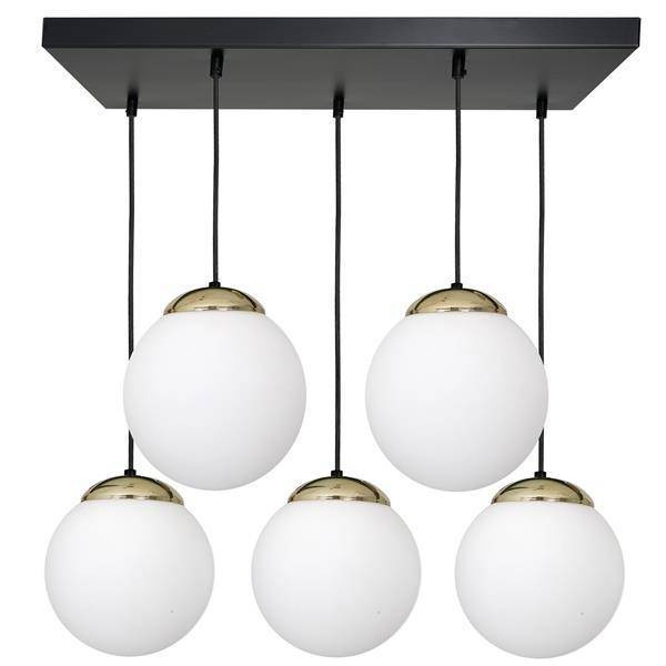 Nowoczesna lampa wisząca prostokąt SPARTA BLACK / GOLD MLP6501