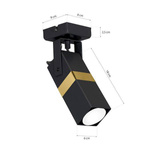 Nowoczesny kinkiet spot VIDAR BLACK/GOLD 1xGU10 MLP6277