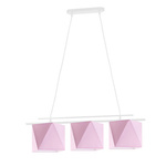 Lampa sufitowa do pokoju dziewczynki różowe abażury Pastelowy Diamencik 3xE27 Led 