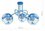 Lampa sufitowa do pokoju chłopca i dziewczynki niebieska Edison Globus 3xE27