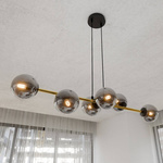 Nowoczesna lampa wisząca nad wyspę GRAVITY 6 BL GRAFIT