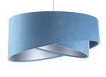 Lampa wisząca asymetryczna welurowa Alison niebiesko-srebrna