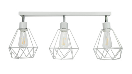 Lampa sufitowa do pokoju dziecięcego szara - druciak w stylu loft Carmen 3xE27