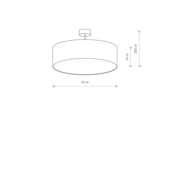 Lampa wisząca plafon VIOLET GRAY wys. 28cm | szary