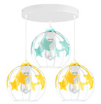 Lampa sufitowa do pokoju dziecka kolorowa Gwiazdki Kule 3xE27