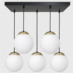 Nowoczesna lampa wisząca prostokąt SPARTA BLACK / GOLD MLP6501