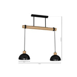 Lampa wisząca ERIK, MLP7225, czarny/drewno, 2x60W E27