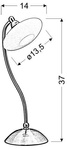 Lampka stołowa satyna nikiel +biała Elisa 41-06045