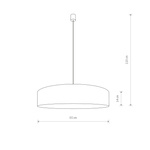 Lampa wisząca z abażurem TURDA III złoty śr. 65cm