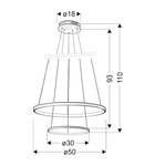 Lampa wisząca LED 40W okrągła 50cm 4000K LUNE 32-64752