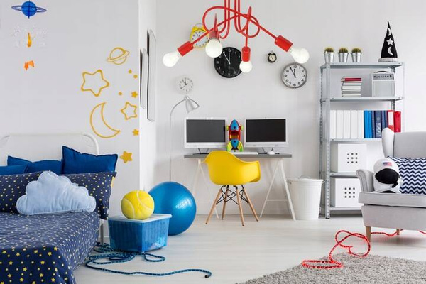 Lampa sufitowa do pokoju dziecka pomarańczowa Mondo 4 Loft