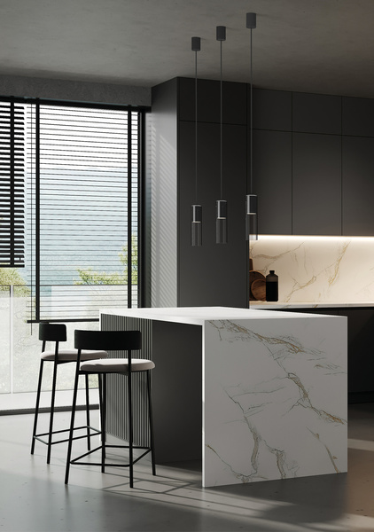 Lampa wisząca cylinder BLACK M nad stolik i wyspę | czarny