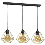 Lampa wisząca INDUSTRIALNA LUPO BLACK/GOLD 3xE27 MLP6271