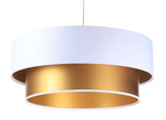 Lampa wisząca biało-złota podwójna walec średnica 60 cm