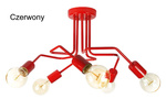 Lampa sufitowa do pokoju dziecięcego czerwona w stylu loft Vanessa 5xE27 Led 