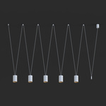 Lampa wisząca nad wyspę MORE TONE V regulowana 5x GU10 10W | biały złoty