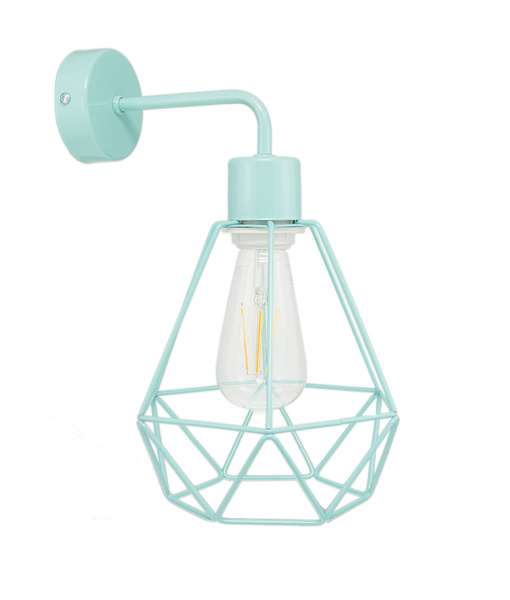 Lampa ścienna pokoju dziecka pastelowa - turkusowa druciak Carmen 1xE27