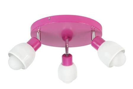 Lampa sufitowa do pokoju dziewczynki różowo-biała Trik 3