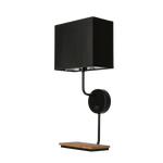 KETO KINKIET CZARNY 1X40W E14 ABAŻUR Z WŁĄCZNIKIEM