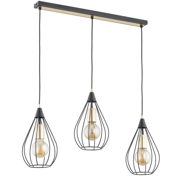 Lampa wisząca ALFA MANAGOS CZARNA 3xE27 75cm | 62235