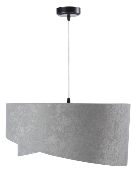 Lampa wisząca asymetryczna welurowa Tami szaro-złota