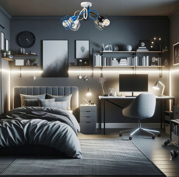 Lampa sufitowa do pokoju dziecka loftowa Edison Koszyk 4