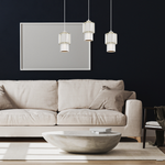 Lampa wisząca BLANCO, MLP8365, biały/transparentny/złoty, 3x60W E27