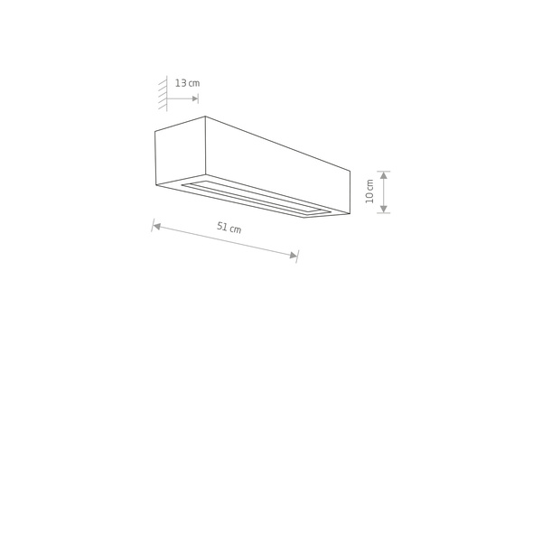 Betonowy kinkiet SOLID prostokąt 51,5cm