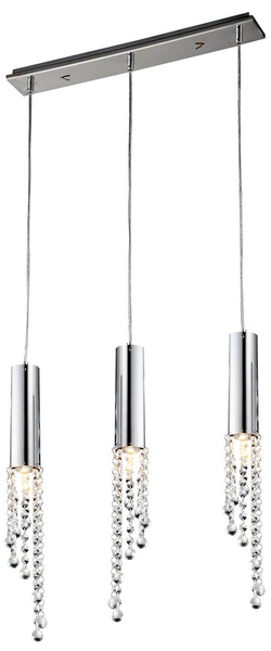Lampa wisząca 3xGU10 chrom +LED 3x3W Duero 33-25272
