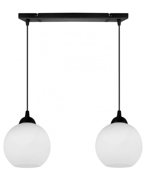 Nowoczesna lampa wisząca kuliste mleczne klosze